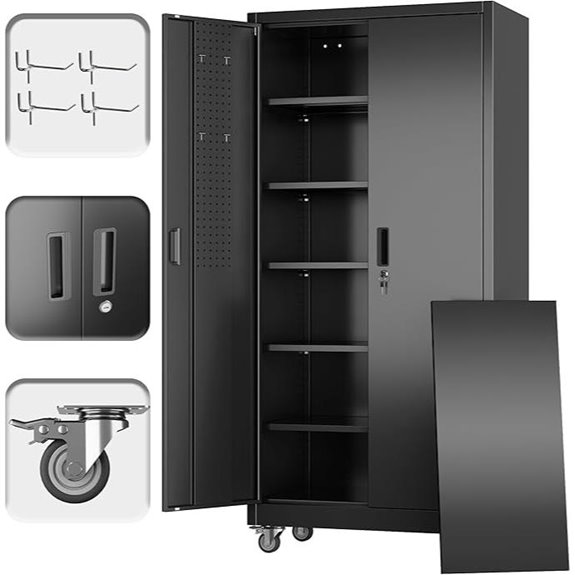 SUXXAN Metal Garage Storage Cabinet with Wheels