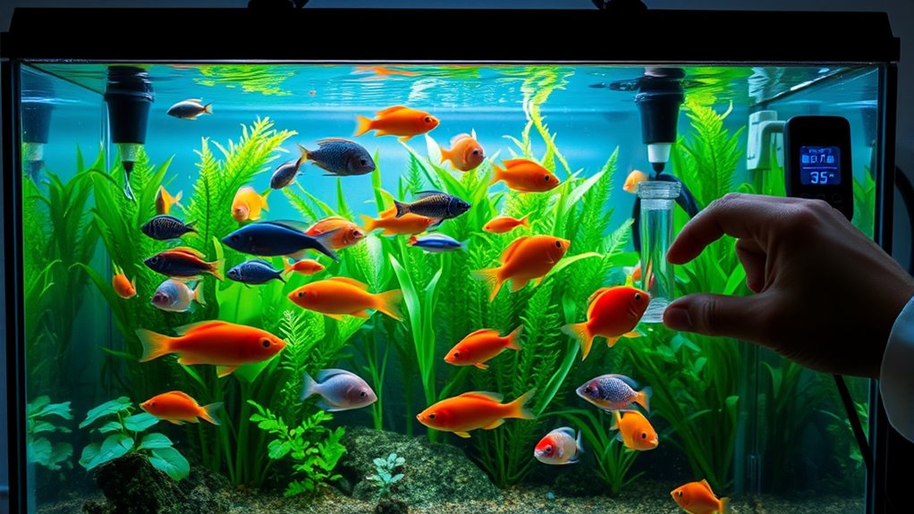 monitor fish behavior closely