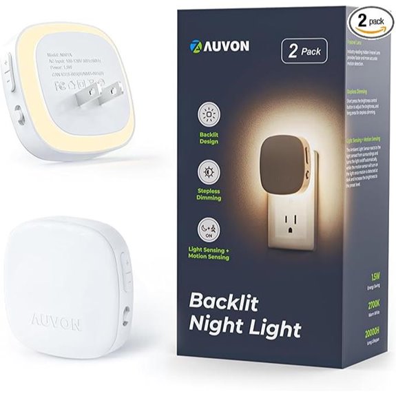 AUVON LED Night Light with Motion & Dusk Sensors