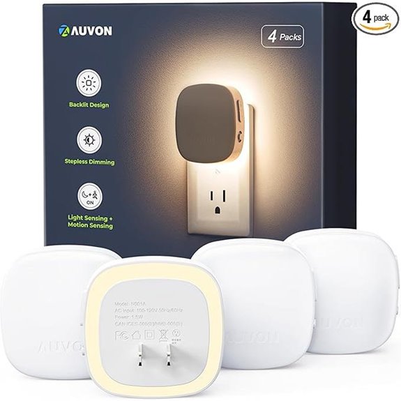 AUVON LED Night Light with Motion & Dusk Sensors