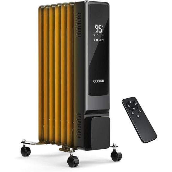Oil Filled Radiator Heater with Remote 1500W 3 MoDes