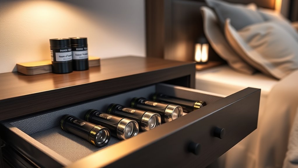 organized emergency lighting storage