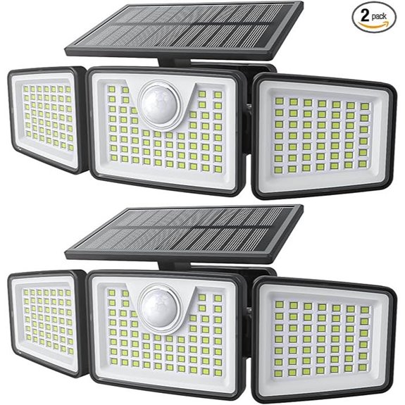 Solar Motion Sensor Outdoor Lights 2 Pack