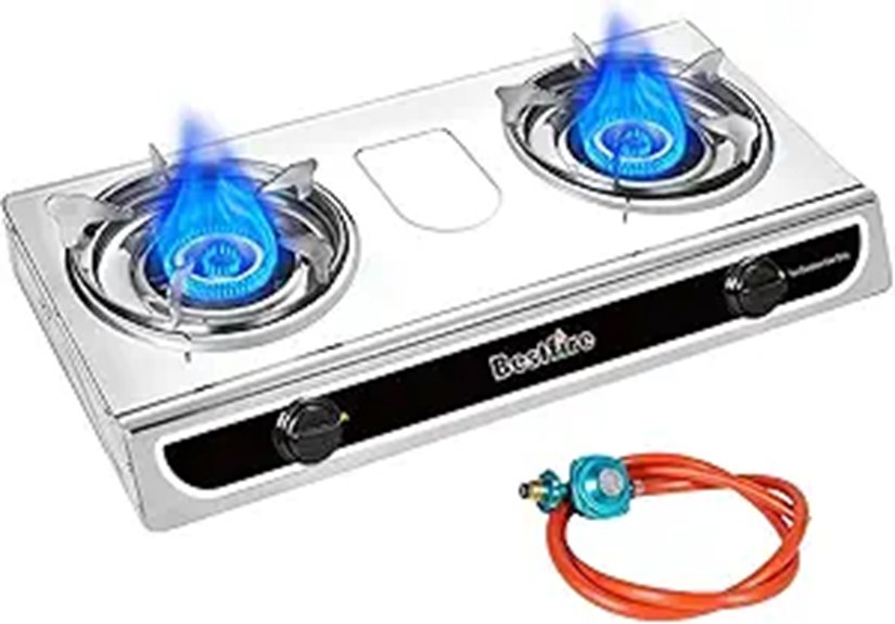 BESTFIRE 2-Burner Propane Gas Stove for Outdoors
