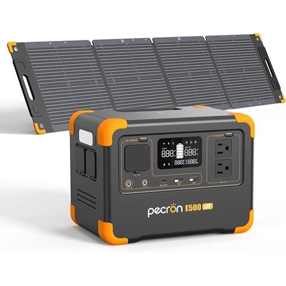 PECRON E500LFP Solar Generator with 100W Panel