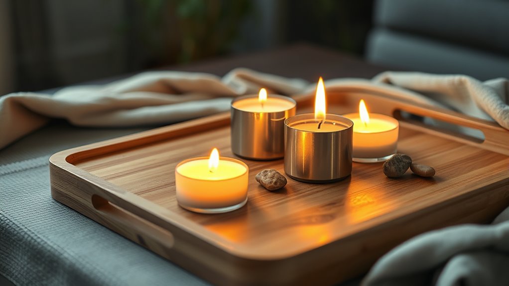 place candles on sturdy surfaces