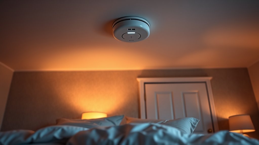 place co detector near bedrooms
