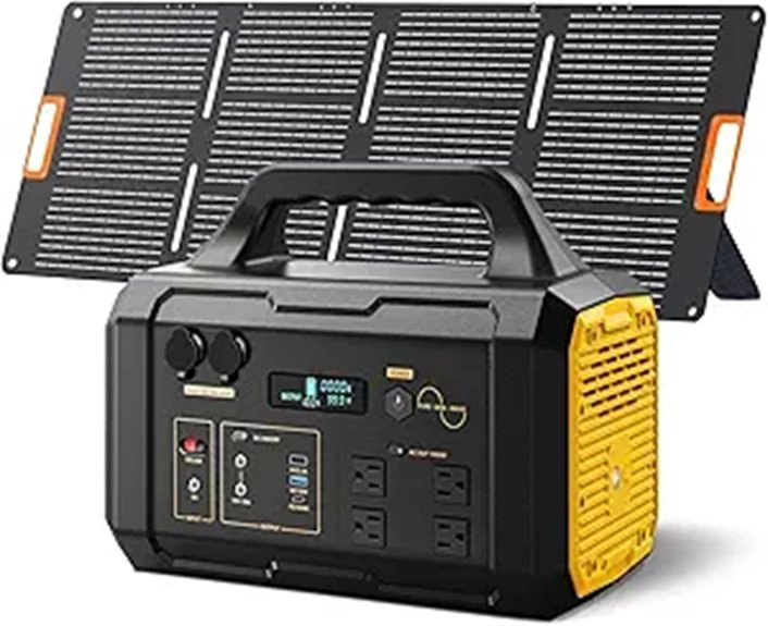 Portable 1000W Solar Generator with Panel and Battery