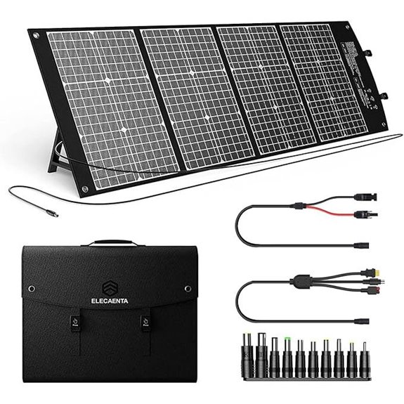 ELECAENTA 120W Foldable Solar Panel with USB-C Charger