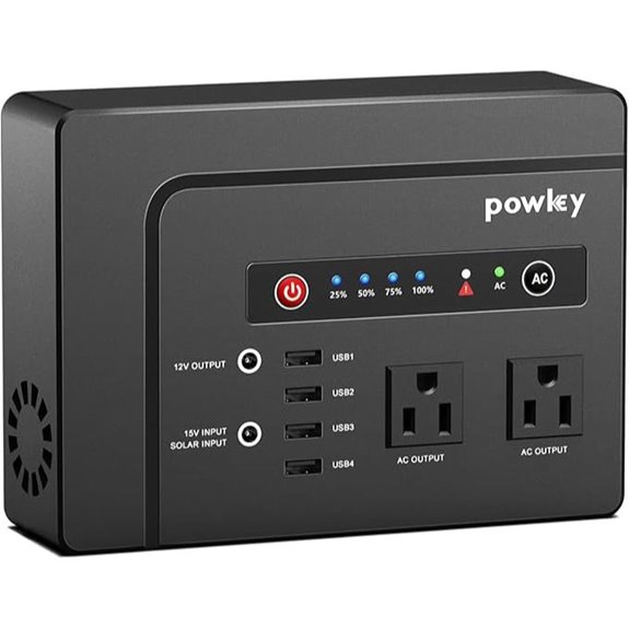 Powkey 200W Portable Solar Generator with USB & AC
