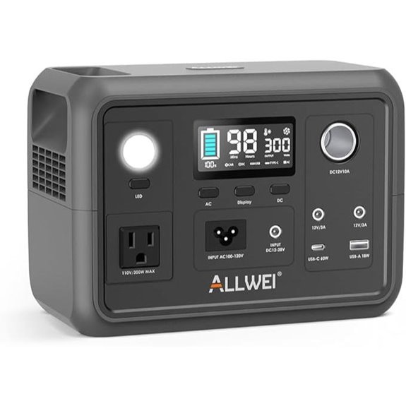 ALLWEI Portable Power Station 300W with Solar Panel Option