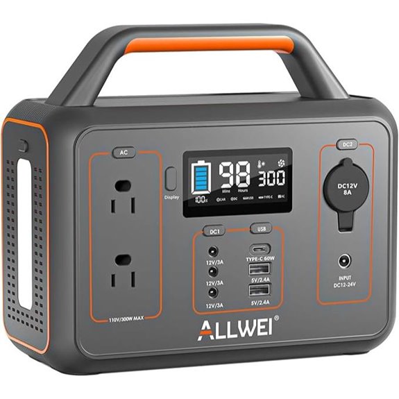 ALLWEI 300W Portable Power Station with Solar Backup