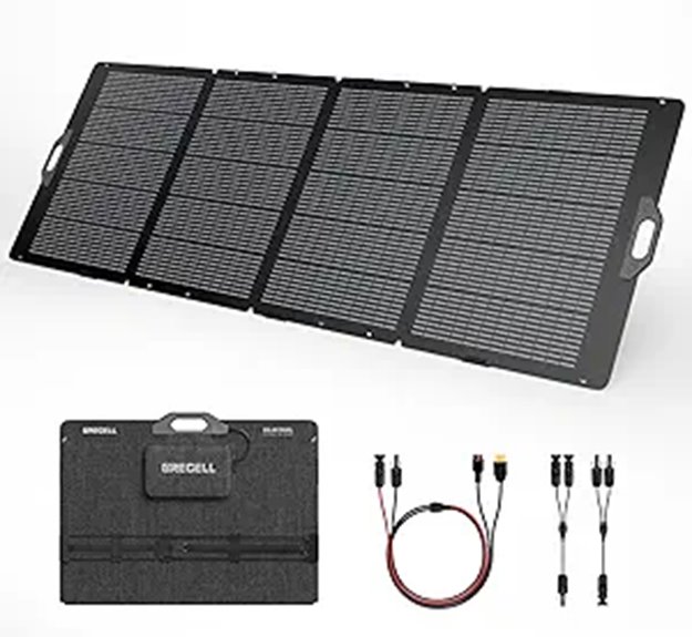 GRECELL 350W Portable Foldable Solar Panel for Power Backup