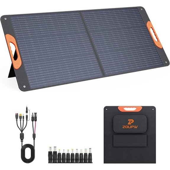 110W Foldable Solar Panel with Kickstands for Camping