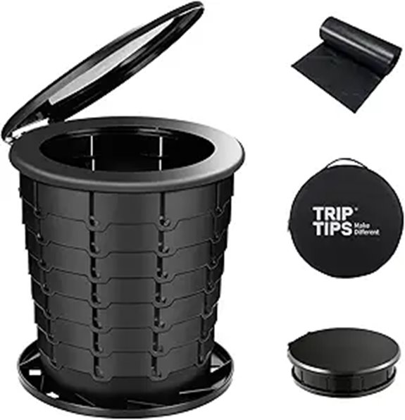 TRIPTIPS Retractable Portable Camping Toilet for Adults