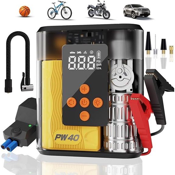 Jump Starter with Air Compressor and Power Pack