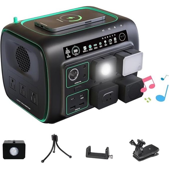 Portable Power Station with Light Speaker & Charger