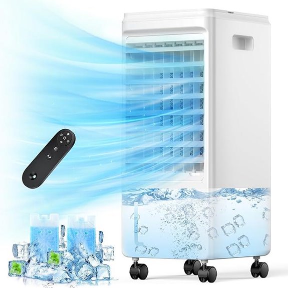 Portable 3-in-1 Evaporative Air Cooler with Ice Pack