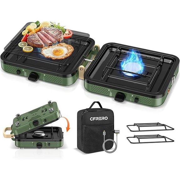 Propane 2-Burner Foldable Camping Stove with Carry Bag