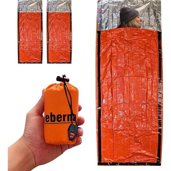 Emergency Sleeping Bags 2 Pack | Portable Emergency Blanket Survival Gear