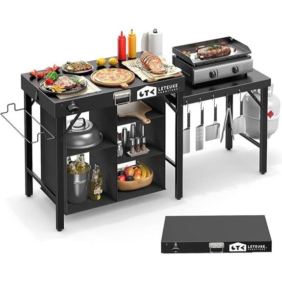 Leteuke Portable Foldable Blackstone Grill Table