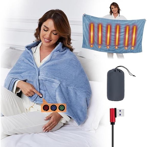 Portable Battery-Operated Heated Electric Throw Blanket