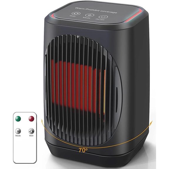 Portable Electric Space Heater with Oscillation and Remote