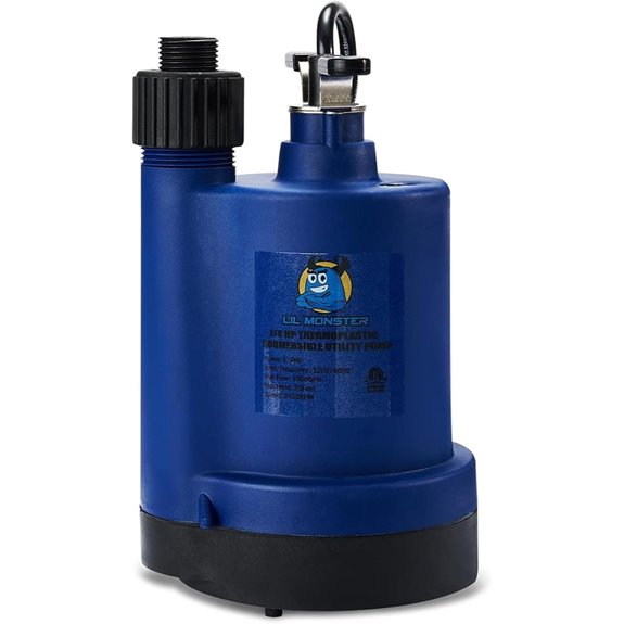 Submersible Water Pump 1/4 HP Portable Navy-Blue