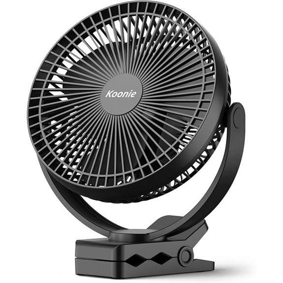 Koonie 10000mAh Clip-On Fan with Clamp