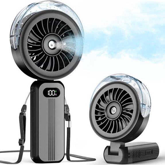 Otlonpe Handheld Misting Fan Portable Rechargeable Cooling