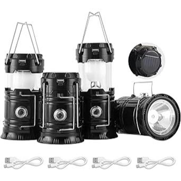 Lichamp Collapsible Solar Camping Lanterns (4-Pack)