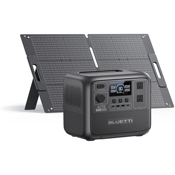 BLUETTI AC70 Solar Generator with 100W Panel