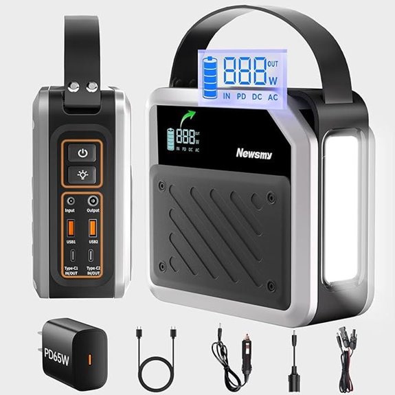 Newsmy 270Wh Portable Solar Power Station with USB-C