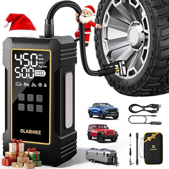 OlarHike 12000mAh Portable Tire Inflator with Gauge