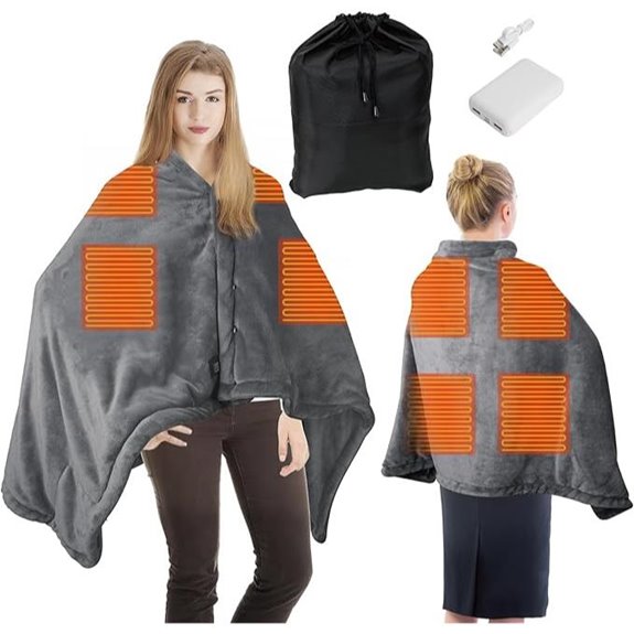 Portable Heated Blanket with USB Power Bank