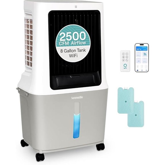 SereneLife Portable Evaporative Cooler with WiFi