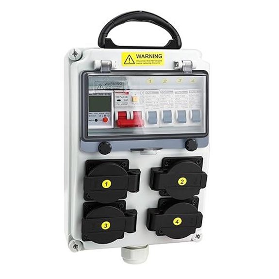 Power Distribution Box with NEMA 5-20 Outlet and Meter