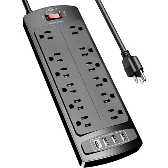 ALRESTOR Power Strip Surge Protector with USB