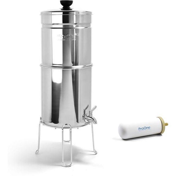 Pro One Gravity Water Filter System with 7” Filter