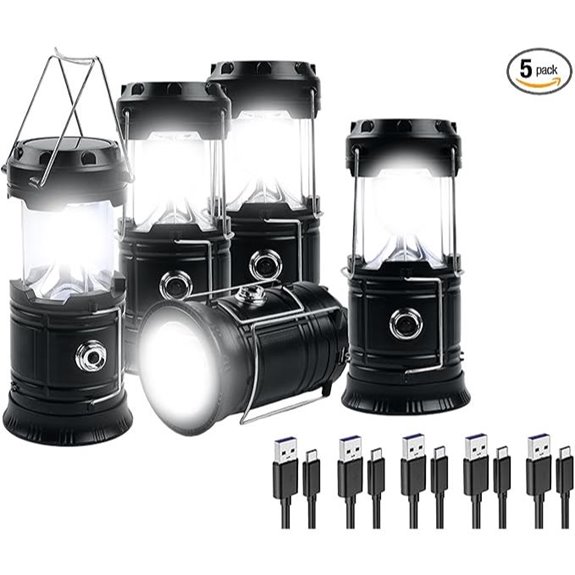 KunHe 5-Pack Rechargeable LED Camping Lanterns