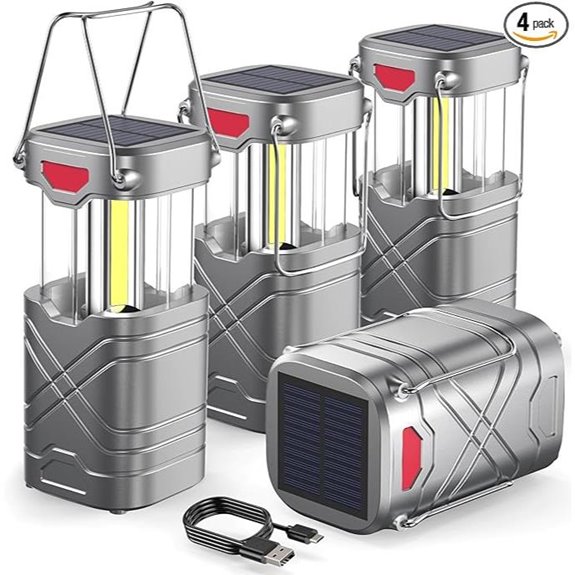 LETMY 4-Pack Rechargeable Camping Lanterns with USB