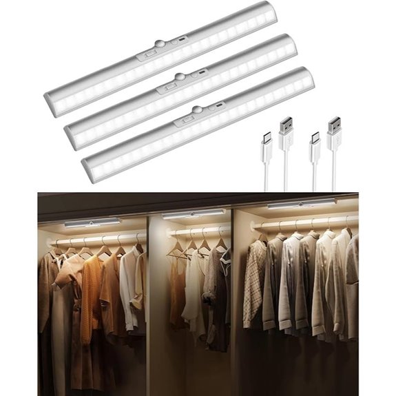 EZVALO 3 Pack Rechargeable Motion Sensor Closet Lights