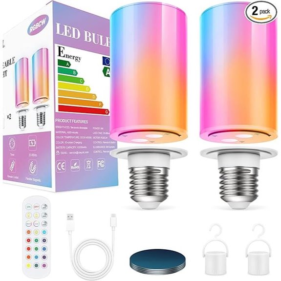 Rechargeable LED Corn Light Bulb 2-Pack