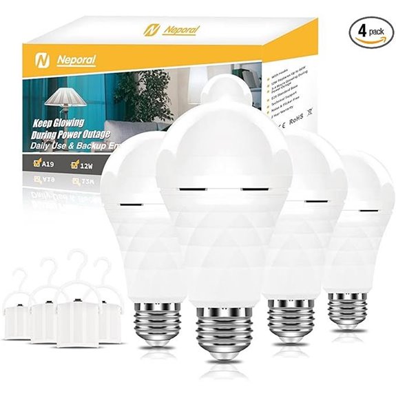 Neporal A19 Rechargeable Emergency LED Light Bulb