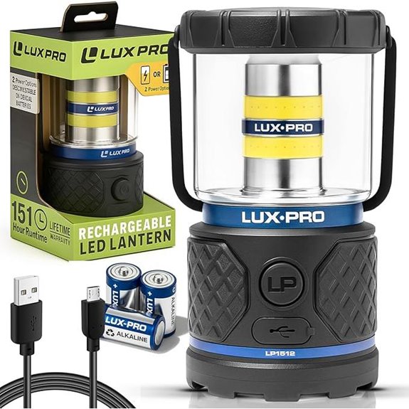 LUXPRO Rechargeable LED Lantern with Power Bank