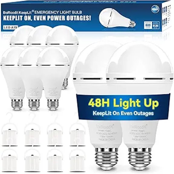 KeepLit 8-Pack Emergency Rechargeable LED Bulbs