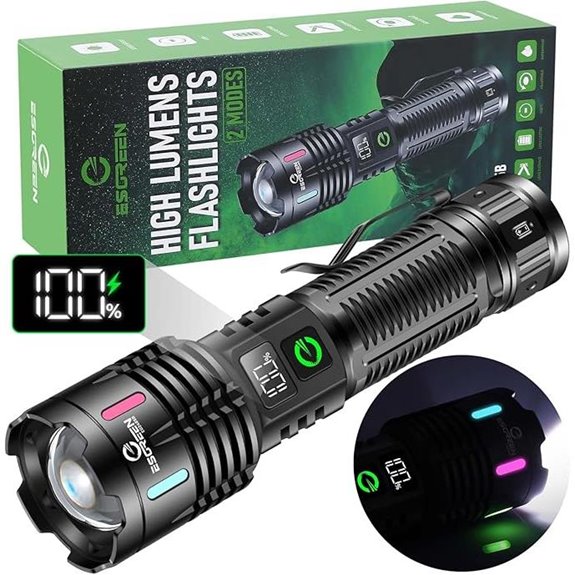 Esgreen Rechargeable LED Flashlight with Long Battery