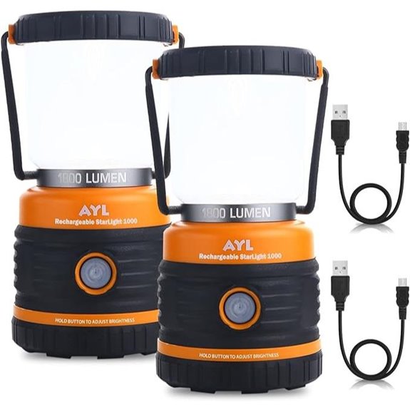 Rechargeable LED Camping Lanterns with Power Bank (2 Pack)