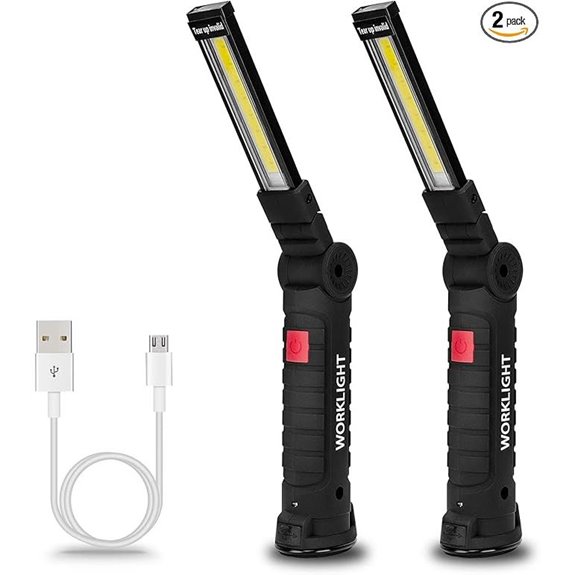 Rechargeable LED Work Lights 2-Pack with Magnetic Base