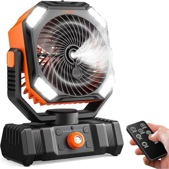 Portable Misting Fan with Rechargeable Battery and LED Light